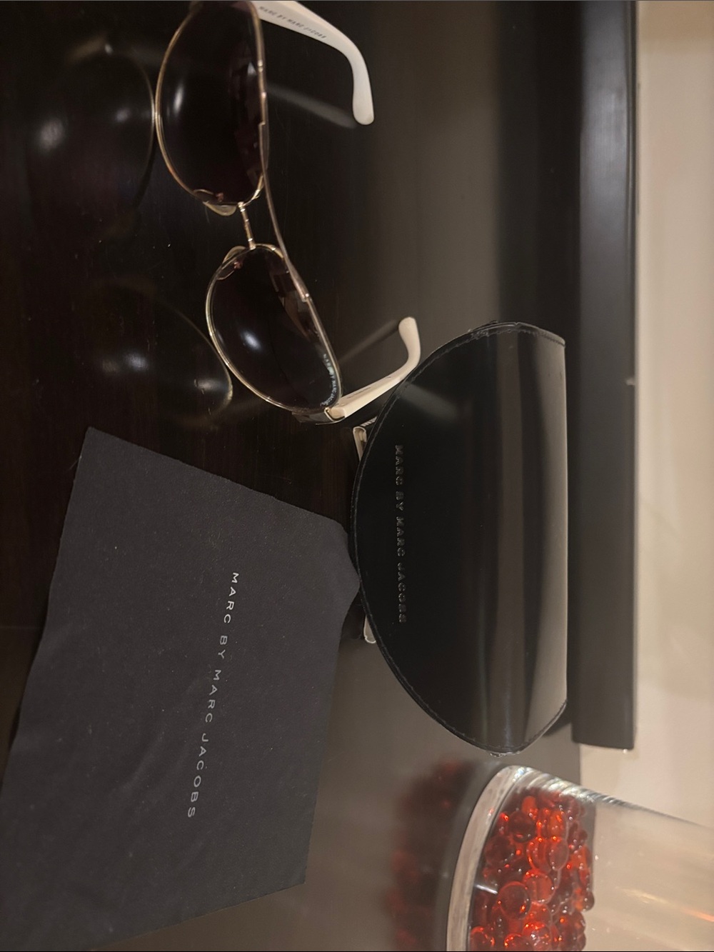 Marc by Marc Jacobs Gold Frame Sunglasses with White Temple Tips